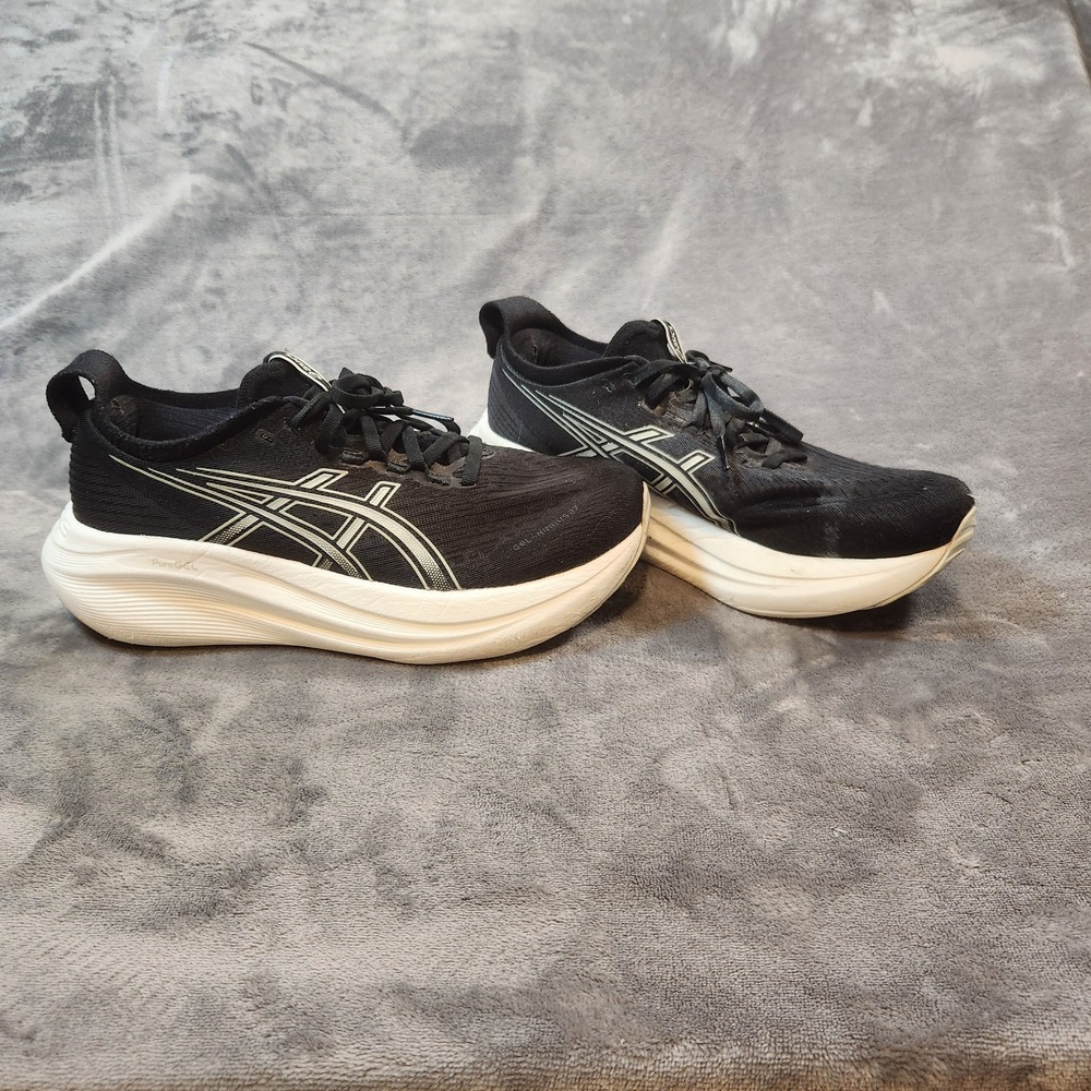 Asics Shoes Womens 8 Black Gel Nimbus 27 Sneakers Athleisure 1012B753 - Picture 3 of 9